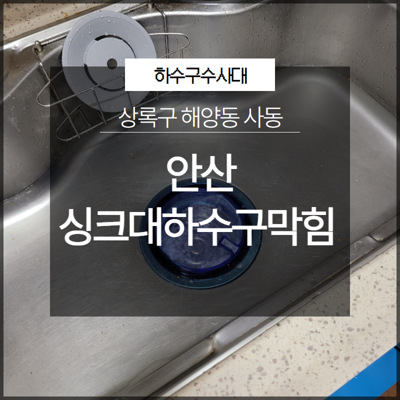 안산 상록구 해양동 사동 싱크대하수구막힘 뚫음 현장 후기